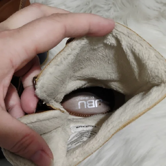 JBU Tan/Blue Big Kids Lace-Up Boots Sz.6.5 Or Women's 8/8.5 - Picture 12 of 12